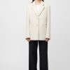 Women Fall Winter Spring Summer Coats & Jackets | Structured Wool Blazer Cream