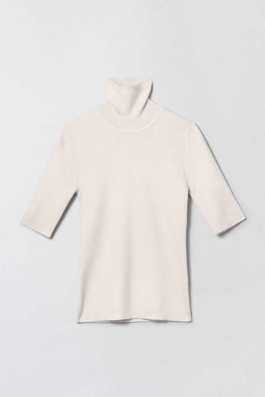 Women Fall Winter Spring Summer Tops | Turtleneck Knit Tee Cream