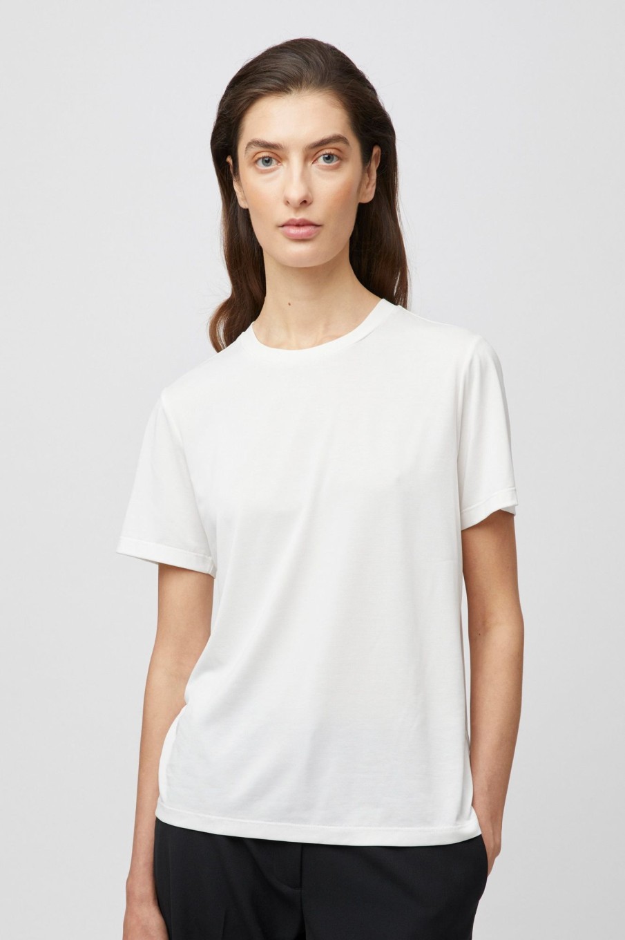 Women Fall Winter Spring Summer Tops | Tina Modal Tee Bright White