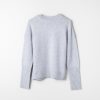 Women Fall Winter Spring Summer Basics | Pink Sweet Peas Mock Neck Jumper Light Gray Melange