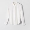 Women Fall Winter Spring Summer Basics | Left & Right Shirt Jet Stream White