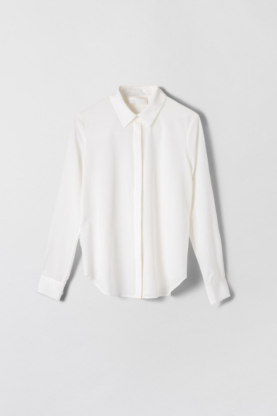 Women Fall Winter Spring Summer Basics | Left & Right Shirt Jet Stream White