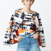 Women Fall Winter Spring Summer Basics | You Got Quilt Jacket Burnt Orange Tie Dye Print