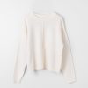 Women Fall Winter Spring Summer Basics | Grey Lines Jumper Jet Stream White