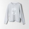 Women Fall Winter Spring Summer Basics | Flower Sweat Gray Melange