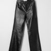 Women Fall Winter Spring Summer Basics | Kansu Croco-Effect Leather Pants Anthracite Black