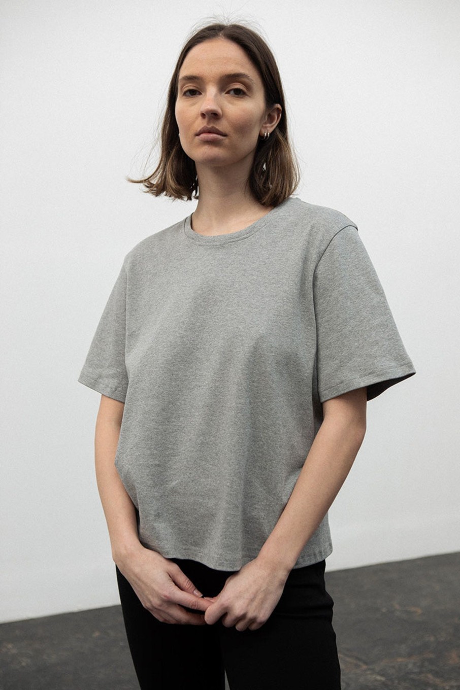 Women Fall Winter Spring Summer Basics | One More Night T-Shirt Gray Melange