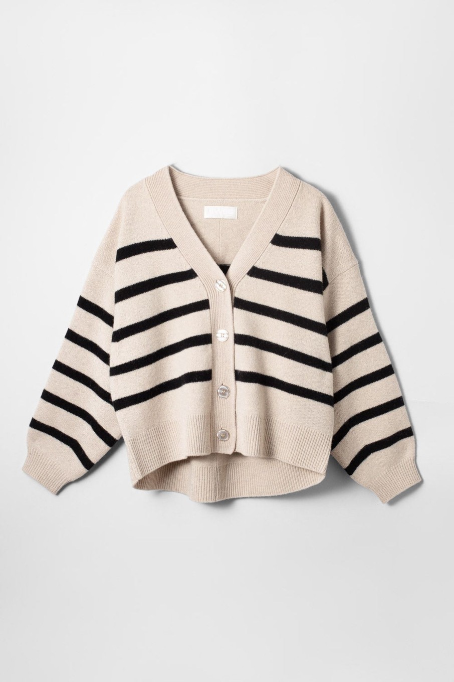 Women Fall Winter Spring Summer Basics | Mooring Cardigan Black Barley Stripe