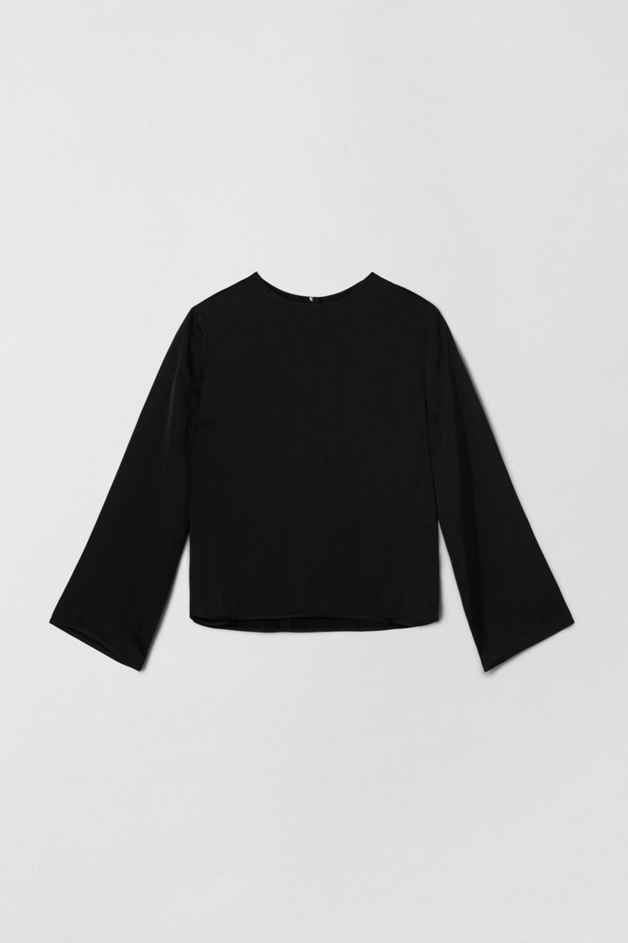 Women Fall Winter Spring Summer Tops | Anouk Simple Long Sleeve Viscose Blouse Jet Black