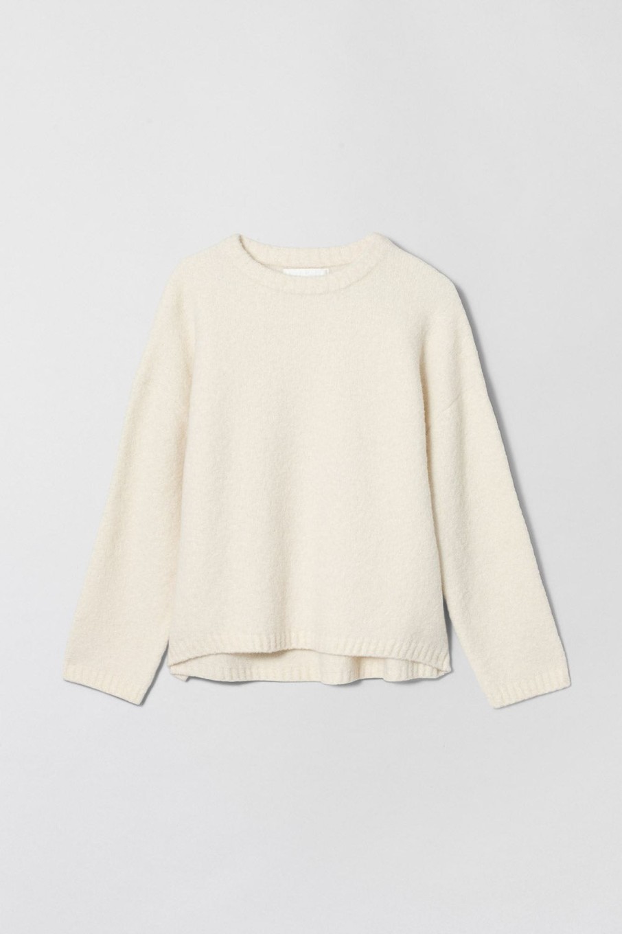 Women Fall Winter Spring Summer Basics | Boucle Cocoon Roundneck Cream