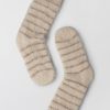 Women Fall Winter Spring Summer Socks | Montpellier Cosy Socks Brown Cream Stripe