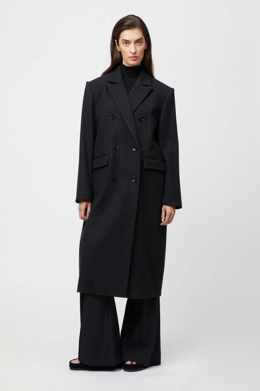 Women Fall Winter Spring Summer Basics | Florence Overcoat Jet Black