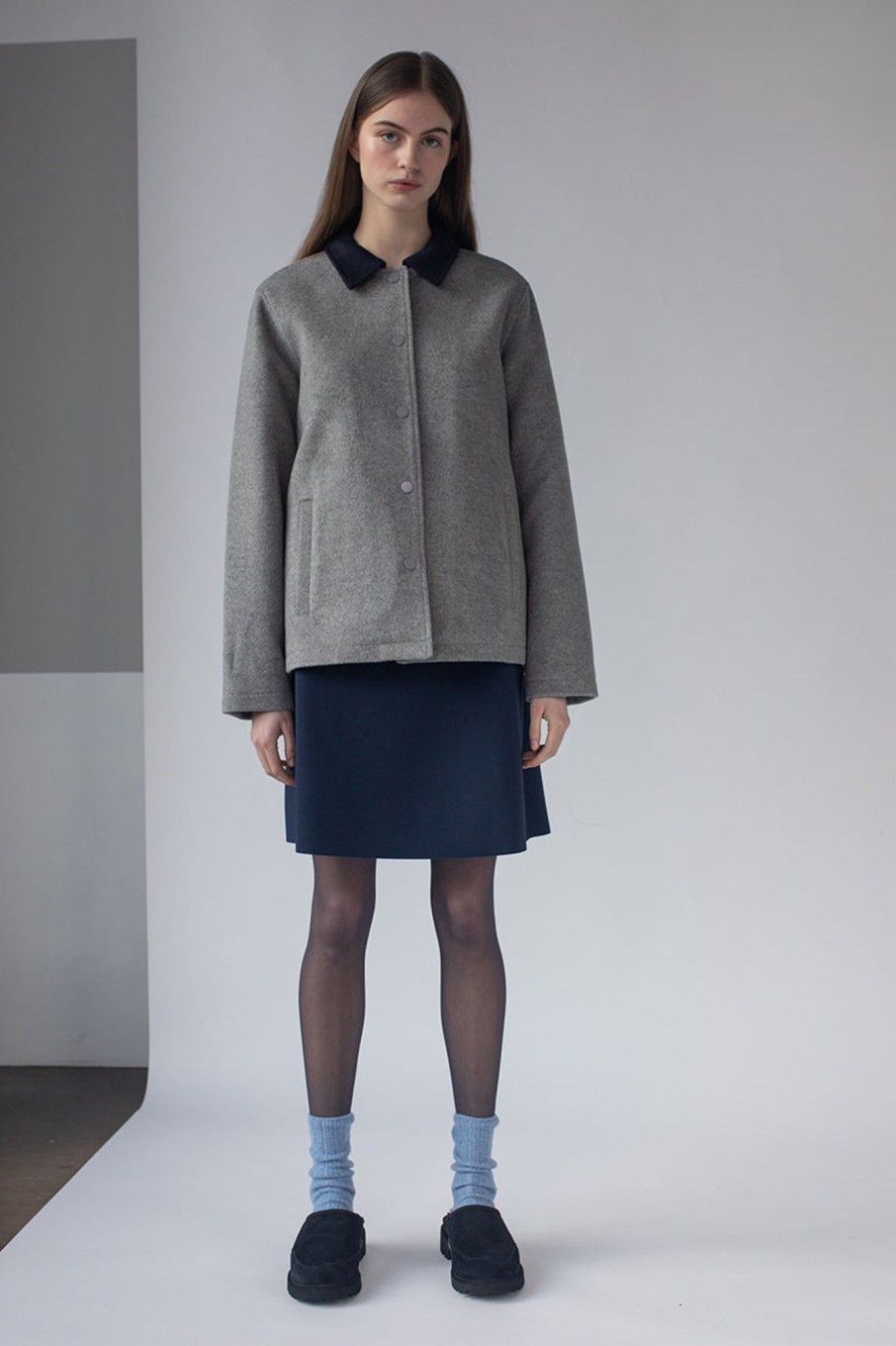 Women Fall Winter Spring Summer Basics | Anne Karin Short Skirt Navy