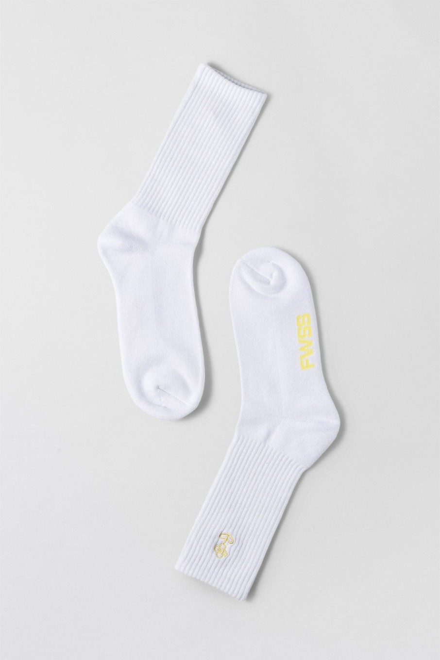 Women Fall Winter Spring Summer Basics | Embroidery Socks Bright White