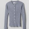 Women Fall Winter Spring Summer Basics | Yugen Round Neck Cardigan Gray Melange