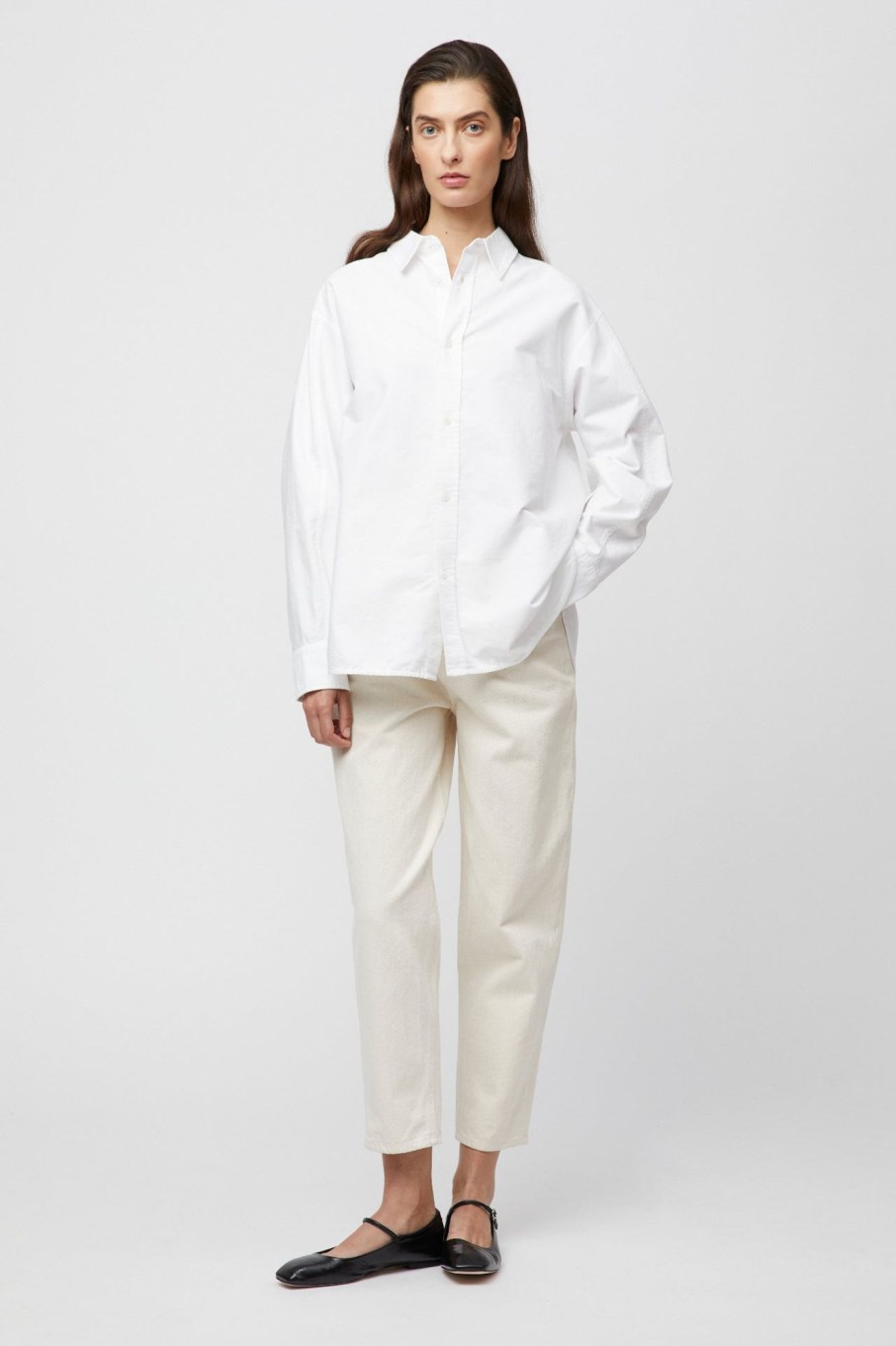 Women Fall Winter Spring Summer Tops | Oxford Coastal Shirt Bright White