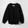 Women Fall Winter Spring Summer Basics | Nautical V-Neck Sweater Jet Black