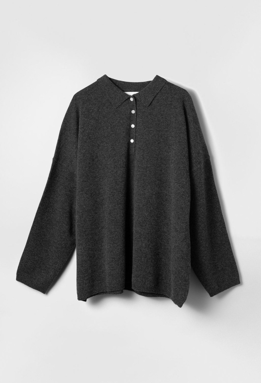 Women Fall Winter Spring Summer Basics | Stranded Pique Long Sleeve Graphite