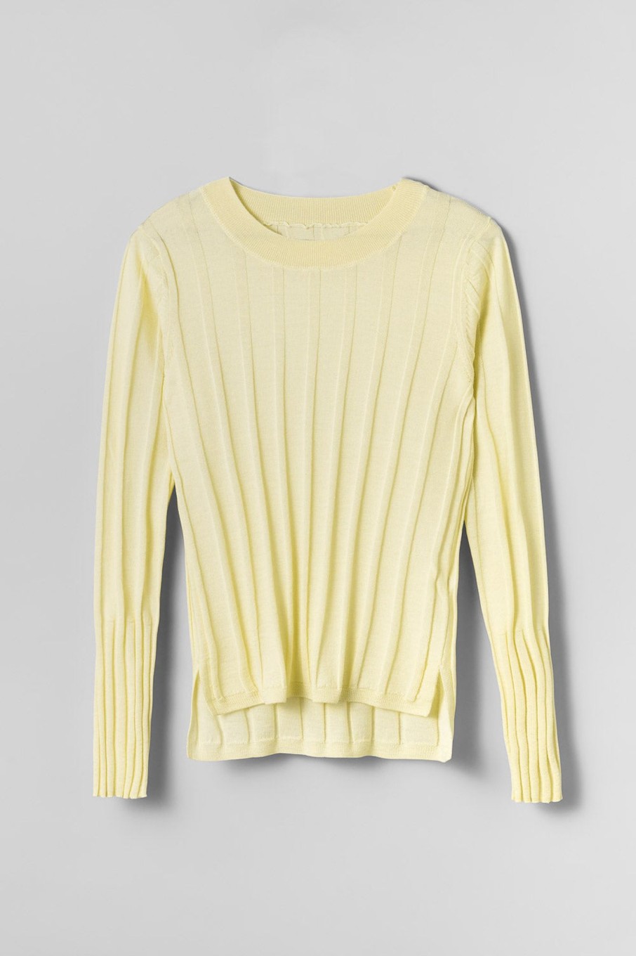 Women Fall Winter Spring Summer Basics | Ever Ours Ribbed Knit Top Yellow Pear