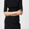 Women Fall Winter Spring Summer Tops | Turtleneck Knit Tee Jet Black