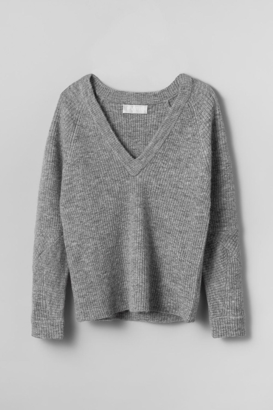 Women Fall Winter Spring Summer Basics | Bravo V- Neck Light Gray