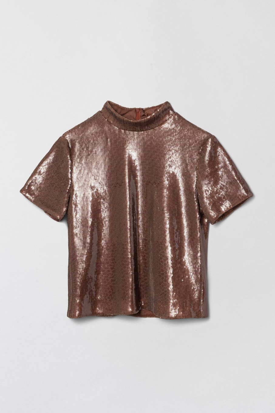 Women Fall Winter Spring Summer Basics | Mineral Sequin Top Cola