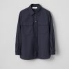 Women Fall Winter Spring Summer Basics | Sealiner Wool Shirt Navy Blazer