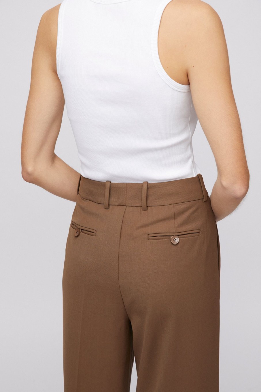 Women Fall Winter Spring Summer Tailoring | Starboard Tailored Trousers Partridge Brown