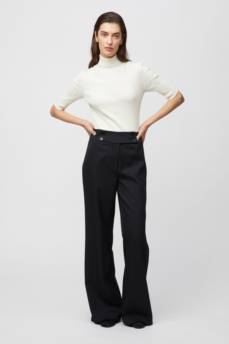 Women Fall Winter Spring Summer Trousers | Skipper Trousers Jet Black