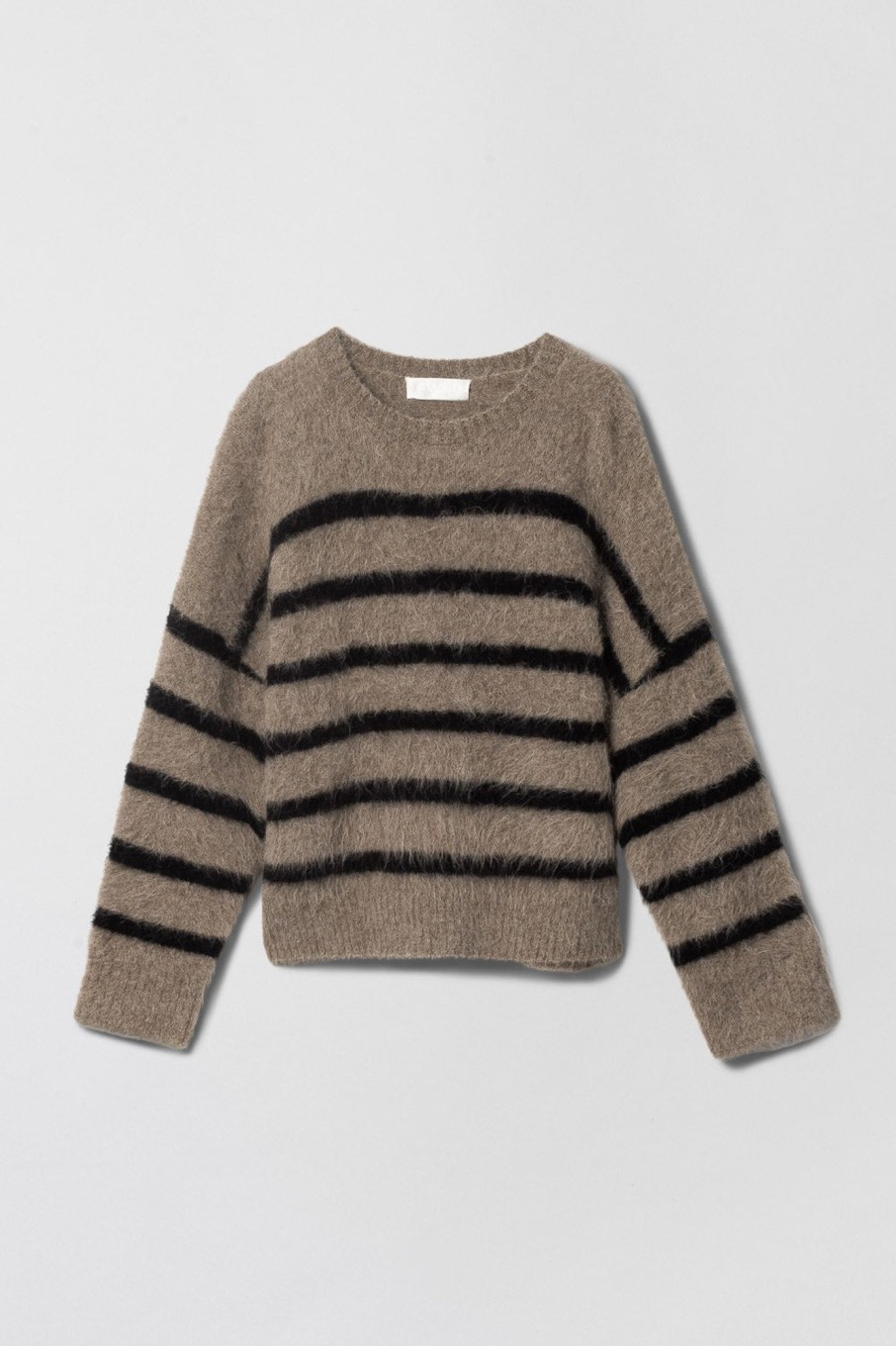 Women Fall Winter Spring Summer Sweaters & Cardigans | Mountain Oversized Furry Jumper Black Brown Stripe