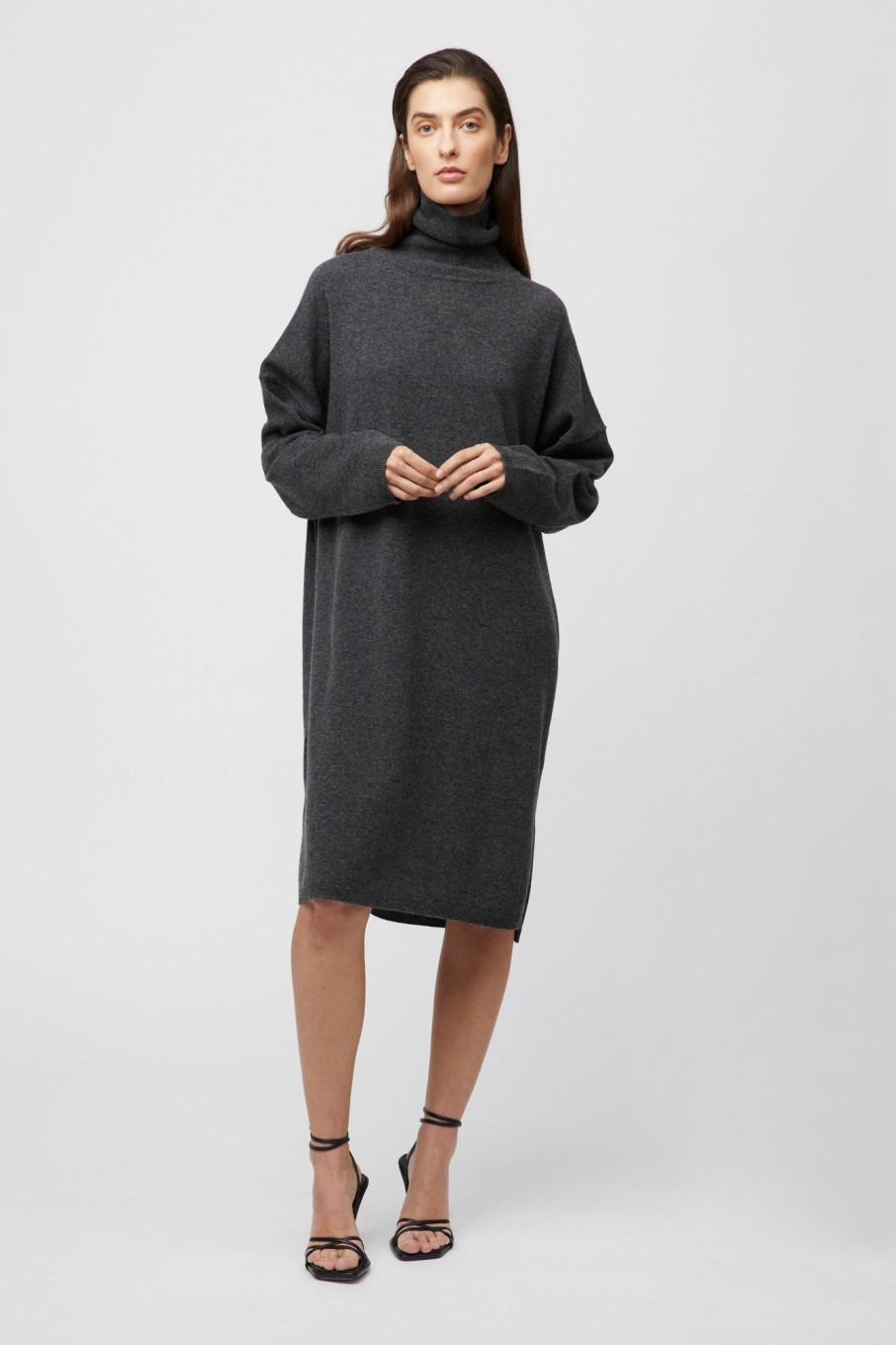 Women Fall Winter Spring Summer Basics | Central Park Turtleneck Dress Graphite