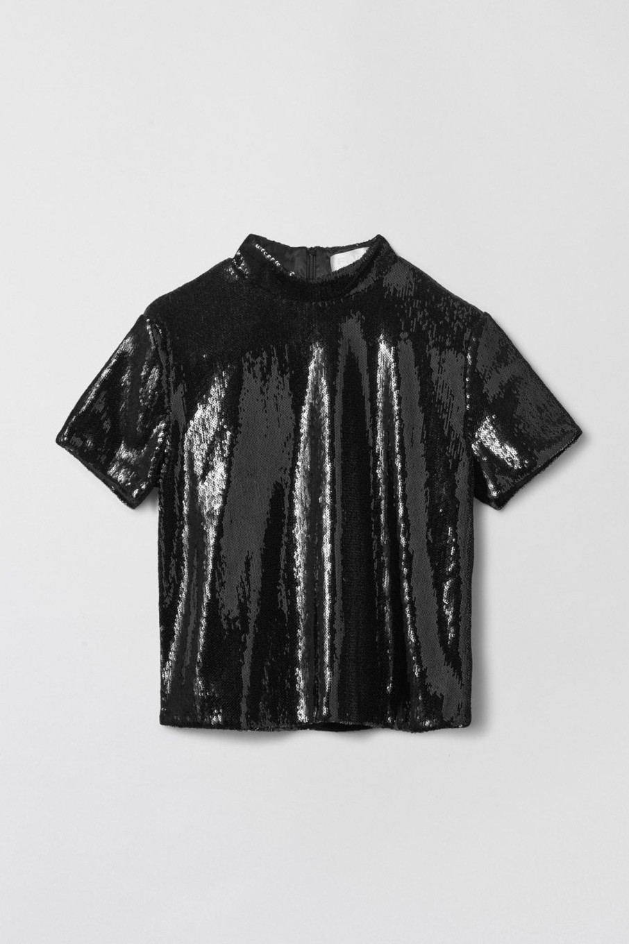 Women Fall Winter Spring Summer Tops | Mineral Sequin Top Jet Black