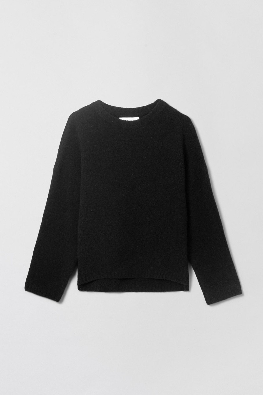 Women Fall Winter Spring Summer Basics | Boucle Cocoon Roundneck Jet Black