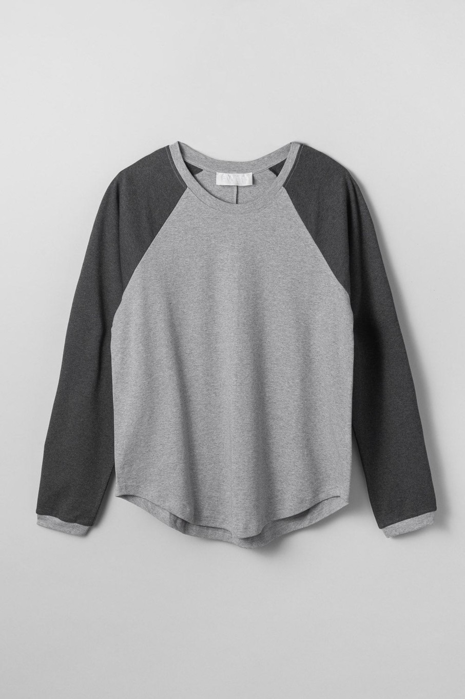 Women Fall Winter Spring Summer Basics | Girl Baseball Tee Gray Melange Block