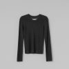 Women Fall Winter Spring Summer Basics | Jump Around Long Sleeve Jet Black