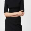 Women Fall Winter Spring Summer Basics | Turtleneck Knit Tee Jet Black