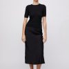 Women Fall Winter Spring Summer Basics | Bias Cut Slip Skirt Jet Black