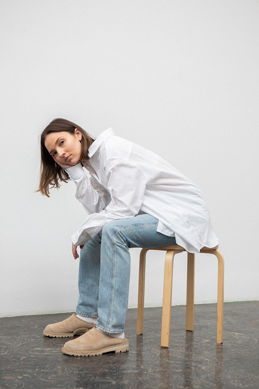 Women Fall Winter Spring Summer Shirts | Jenny Bright White Crepe