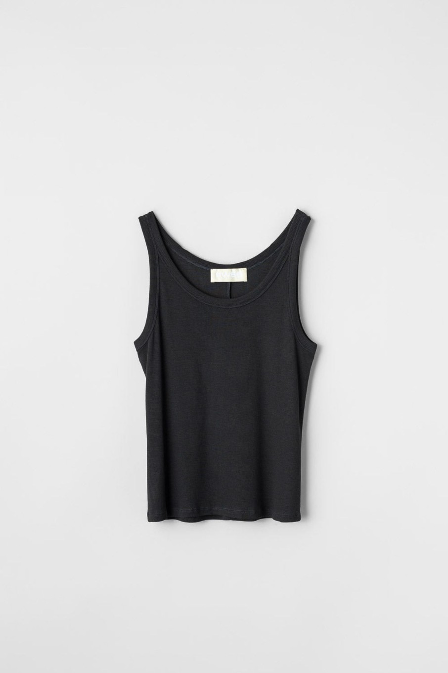 Women Fall Winter Spring Summer Tops | Mujo Singlet Anthracite Black