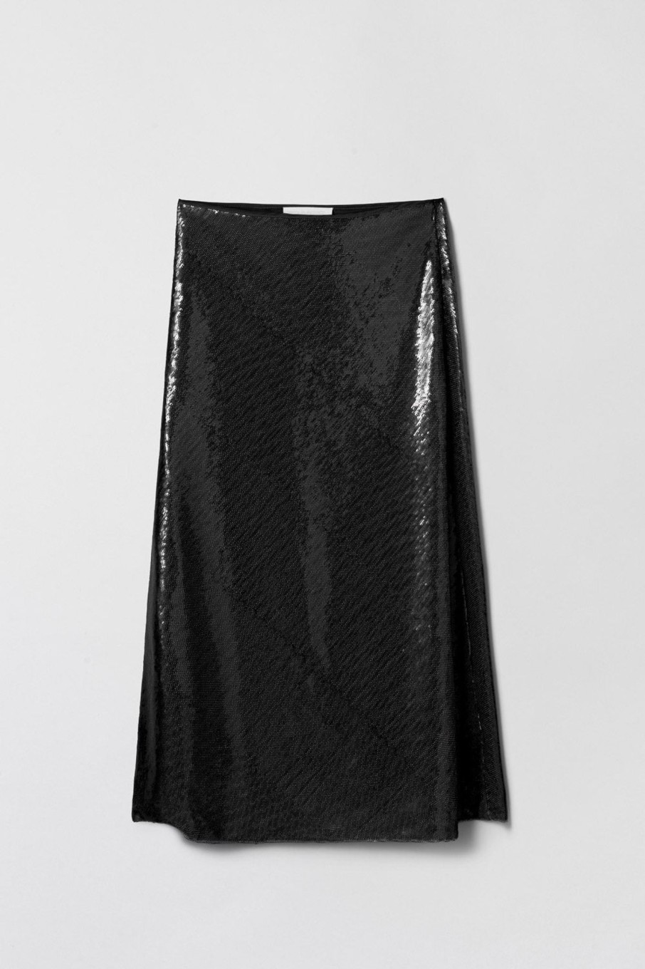 Women Fall Winter Spring Summer Basics | Bias Cut Sequin Skirt Jet Black