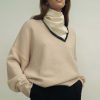 Women Fall Winter Spring Summer Basics | Ash Oversized Jumper Winter Cream