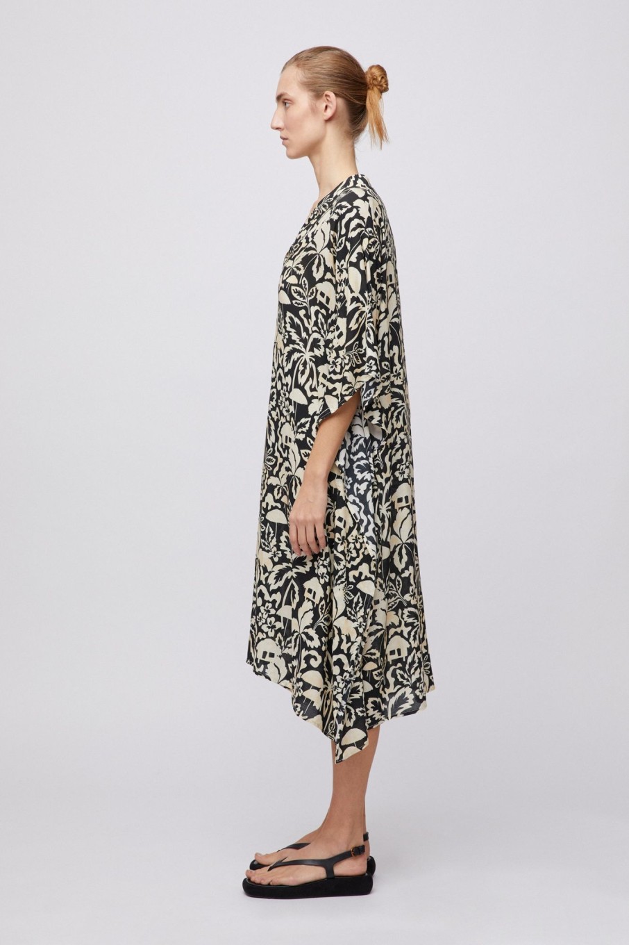 Women Fall Winter Spring Summer Basics | Resort Kaftan Tropical Black