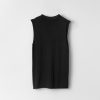 Women Fall Winter Spring Summer Basics | Waterfalls Sleeveless Knit Top Jet Black