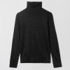 Women Fall Winter Spring Summer Sweaters & Cardigans | Metallic Wool Turtleneck Long Sleeve Jet Black