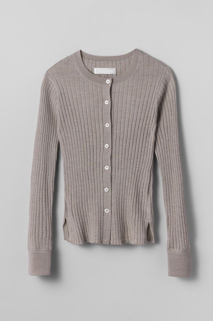 Women Fall Winter Spring Summer Basics | Yugen Round Neck Cardigan Oatmeal