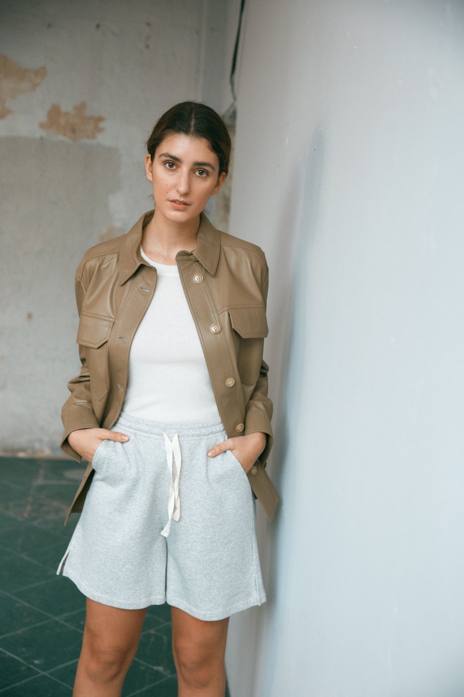 Women Fall Winter Spring Summer Basics | Daniela Shorts Light Gray