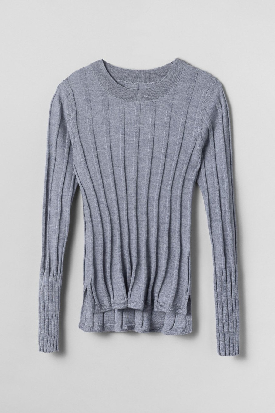 Women Fall Winter Spring Summer Basics | Ever Ours Ribbed Knit Top Gray Melange