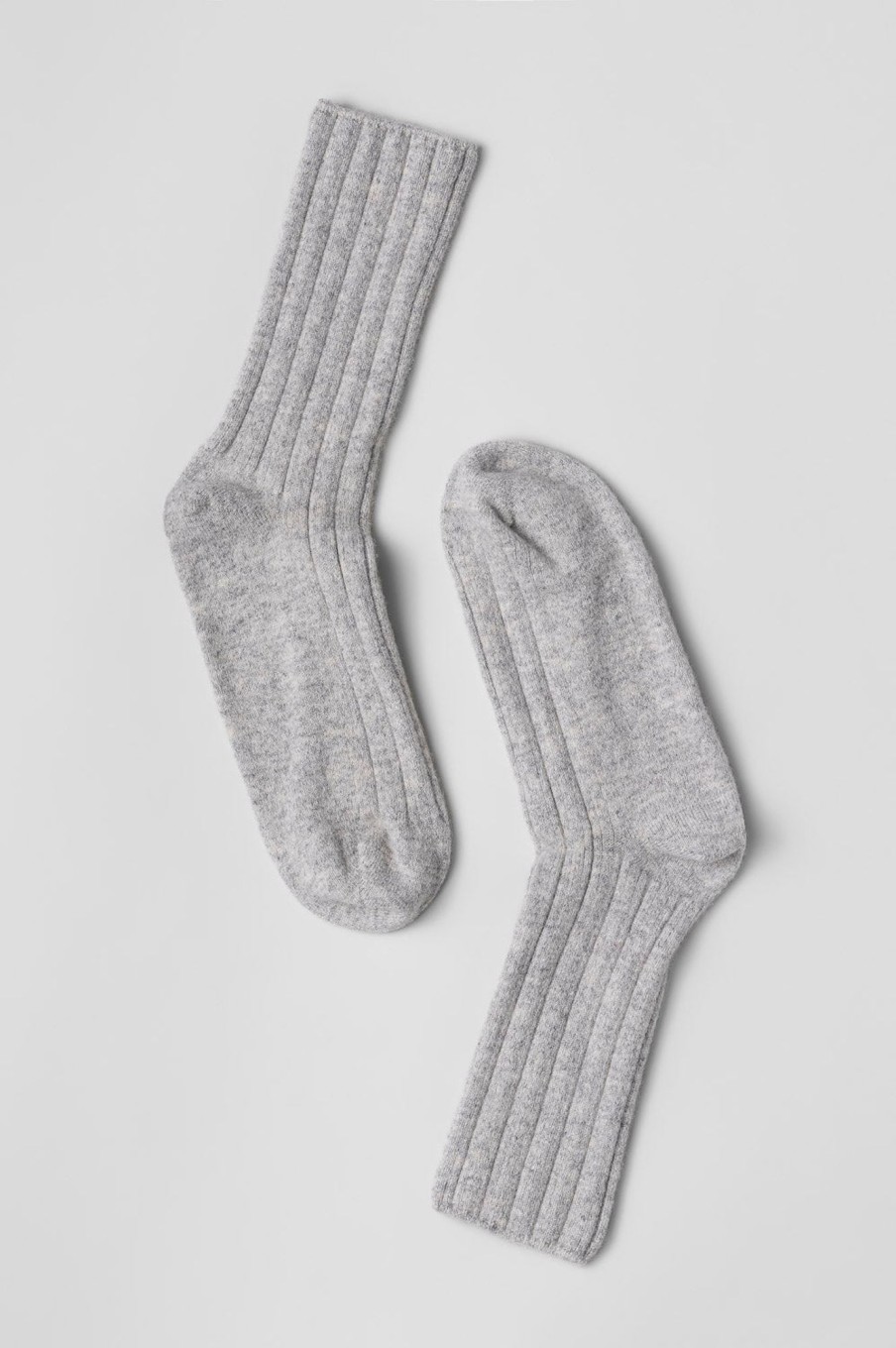 Women Fall Winter Spring Summer Basics | Amazing Cashmere Socks Light Gray Melange