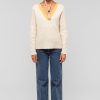 Women Fall Winter Spring Summer Basics | Bravo V- Neck Papyrus Block